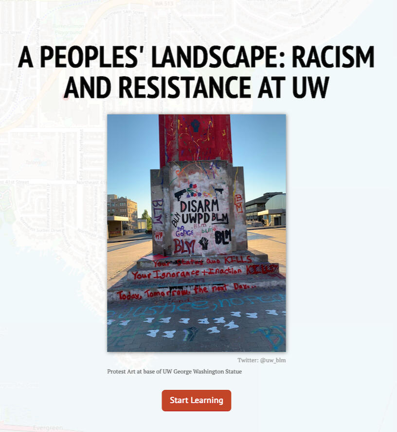 Logo Image: A People's Landscape: Racism and Resistance at UW